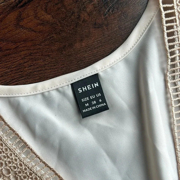 Champagne Ivory Dress with Blush Pink Details | Embroidered Dress | Neutrals | - Picture 5 of 8